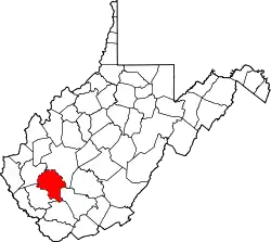 Karte von Boone County innerhalb von West Virginia