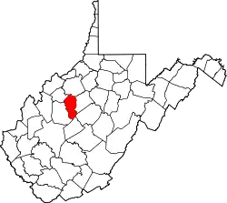 Karte von Calhoun County innerhalb von West Virginia
