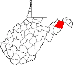 Karte von Hampshire County innerhalb von West Virginia