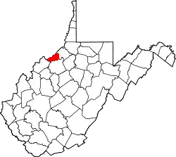 Karte von Pleasants County innerhalb von West Virginia