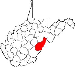 Karte von Pocahontas County innerhalb von West Virginia