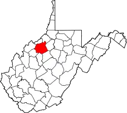 Karte von Ritchie County innerhalb von West Virginia