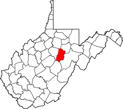 Karte von Upshur County innerhalb von West Virginia