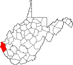 Karte von Wayne County innerhalb von West Virginia