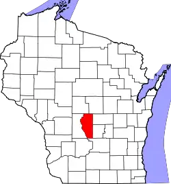 Karte von Adams County innerhalb von Wisconsin