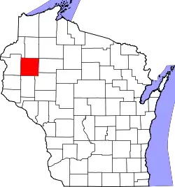 Karte von Barron County innerhalb von Wisconsin