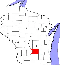 Karte von Columbia County innerhalb von Wisconsin