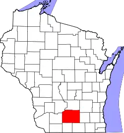 Karte von Dane County innerhalb von Wisconsin