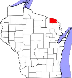Karte von Florence County innerhalb von Wisconsin