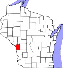 Karte von La Crosse County innerhalb von Wisconsin