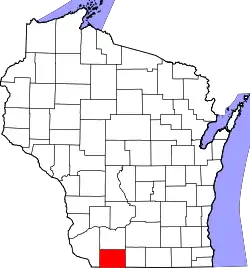 Karte von Lafayette County innerhalb von Wisconsin