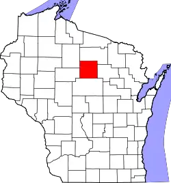 Karte von Lincoln County innerhalb von Wisconsin