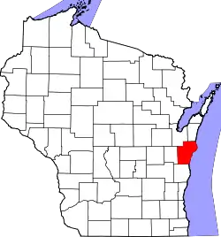 Karte von Manitowoc County innerhalb von Wisconsin