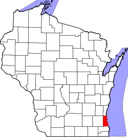 Karte von Milwaukee County innerhalb von Wisconsin