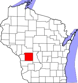 Karte von Monroe County innerhalb von Wisconsin