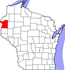 Karte von Polk County innerhalb von Wisconsin