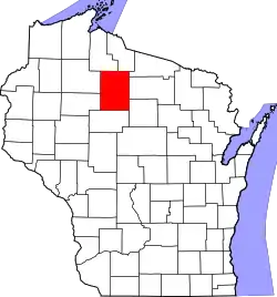 Karte von Price County innerhalb von Wisconsin