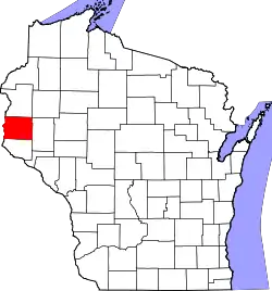 Karte von Saint Croix County innerhalb von Wisconsin