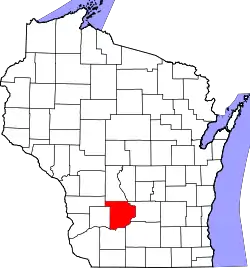 Karte von Sauk County innerhalb von Wisconsin