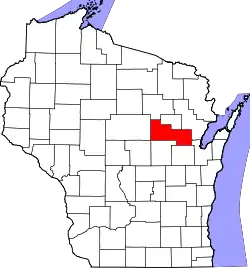 Karte von Shawano County innerhalb von Wisconsin
