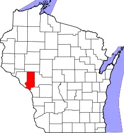 Karte von Trempealeau County innerhalb von Wisconsin