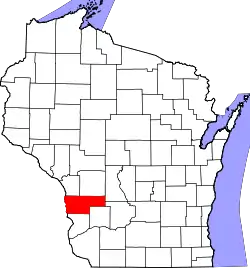 Karte von Vernon County innerhalb von Wisconsin