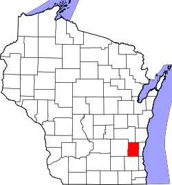 Karte von Washington County innerhalb von Wisconsin