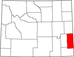 Karte von Goshen County innerhalb von Wyoming