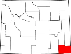 Karte von Laramie County innerhalb von Wyoming