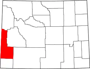 Karte von Lincoln County innerhalb von Wyoming