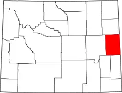 Karte von Niobrara County innerhalb von Wyoming