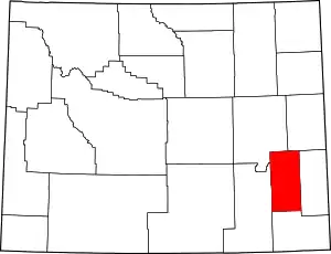 Karte von Platte County innerhalb von Wyoming