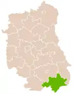 Lage des Powiat Tomaszowski in der Woiwodschaft Lublin
