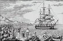 Die Korvette María Pita beim Auslaufen von La Coruña 1803, von Francisco Pérez um 1800