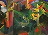 Franz Marc: Franz Marc: Reh im Klostergarten, 1912, heute  Lenbachhaus, München