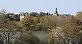 Blick auf Schloss und Kirche