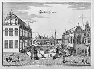 Renaissancefassade 1641, Marckt in Bremmen, Matthäus Merian d. Ä.