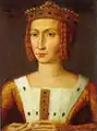 Porträt der burgundischen Herzogin Margarete III. (1350–1405)