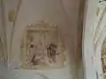 Fresko des Kreuzestodes Christi im Langhaus