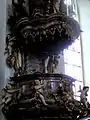 für die Dominikanerkirche in Bamberg geschaffene Kanzel, nun in Hollfeld, 1769