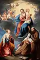 Maria mit dem Kind in den Wolken mit den Heiligen Justina, Theresa und Franziskus, Hampel-Auctions