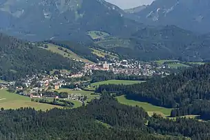 Mariazell von der Gemeindealpe aus gesehen