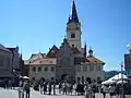 Vor der Wallfahrtskirche in Marija Bistrica