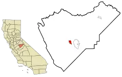 Lage im County und in Kalifornien