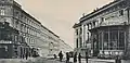 Straßenseitiger Eingang der Markthalle um 1898, die Glasveranda musste später der Verbreiterung der Straße weichen