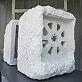 Markus Redl, Stein 142-143 (Rechtsfreier Raum), 2015, Bianco Carrara Marmor, 200 × 170 × 100 cm