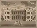 Ursprünglich hatte Marlborough House zwei Stockwerke. Diese Abbildung von ca. 1750 zeigt die Gartenfront