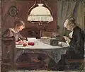 Anna und Elsa Haffter im Lampenschein,46 × 54 cm. Kunstmuseum Thurgau