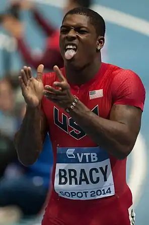 Marvin Bracy bei den Hallenweltmeisterschaften 2014 in Sopot
