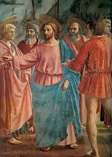 Masaccio: Der Zinsgroschen (Detail mit Jesus), ca. 1425
